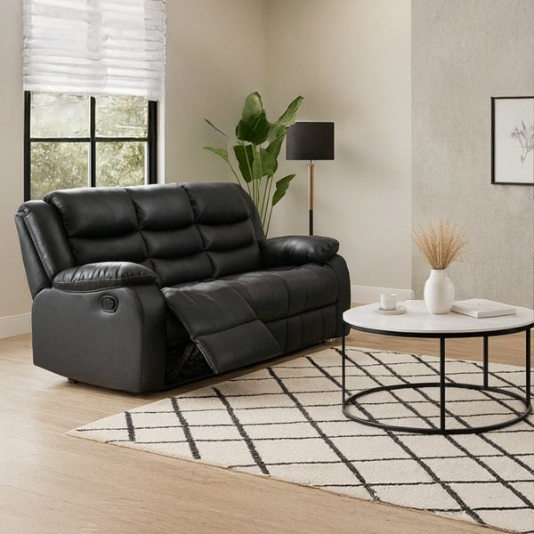 Furnishings For Less Venice Leather Reclining 3 Seater Sofa