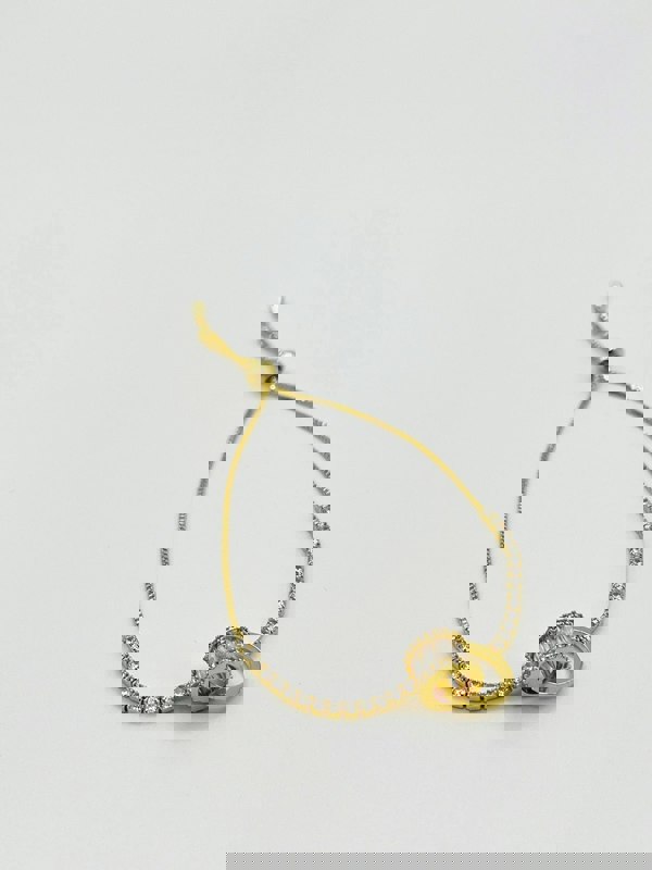 SVNX Double Ring Diamante Bracelet in Gold Colour - Gift Boxed