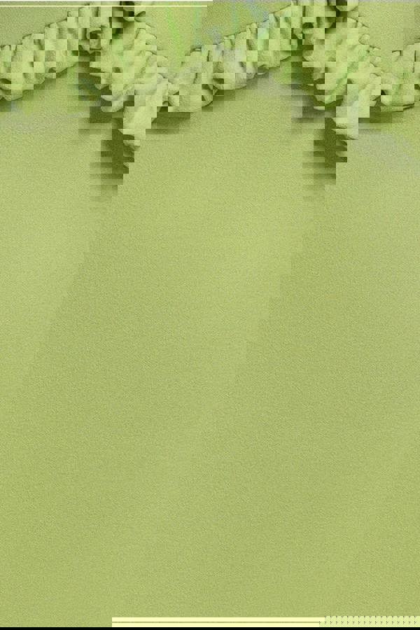 Cap Sleeve Frill Edge Midi Dress - Lime Green DR4223