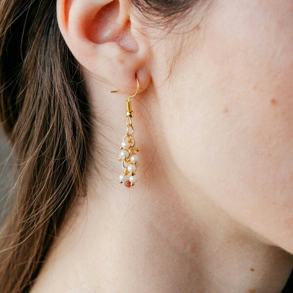 The Colourful Aura Gold and Silver Small Pearl Poth Dainty Pearl Delicate Dainty Drop Hook Earrings