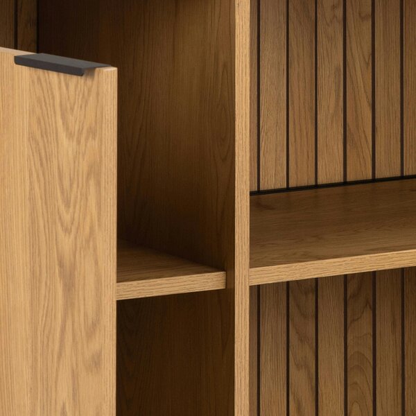 Wyld Haus Bramblewig 2 Door Oak Wood Sideboard Slat Design