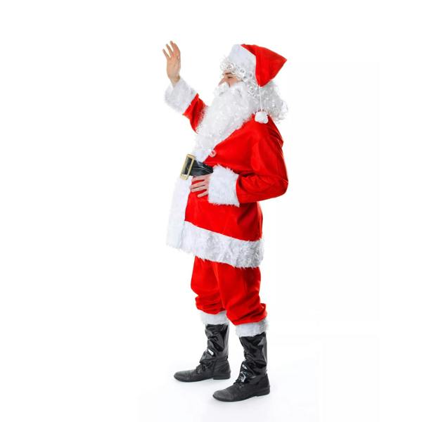 Bristol Novelty Unisex Adults Fur Complete Christmas Santa Costume - Red/White - 
