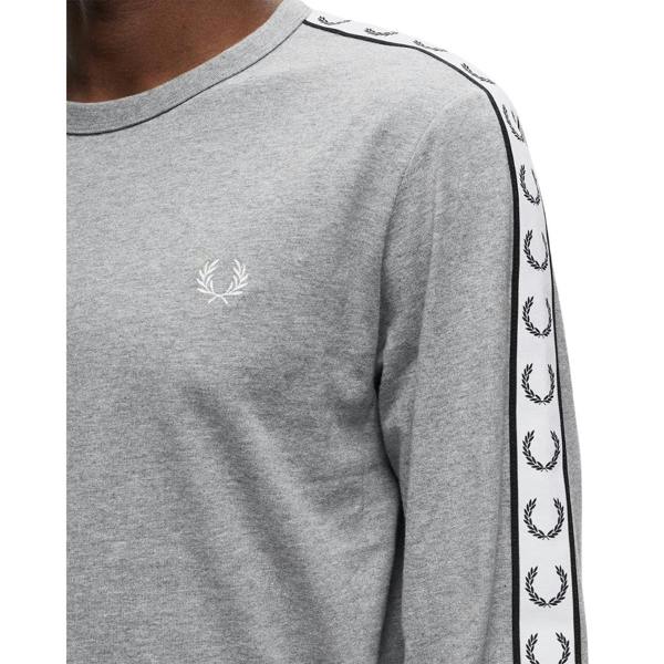 Fred Perry Taped Long Sleeve Steel Marl T-Shirt XS