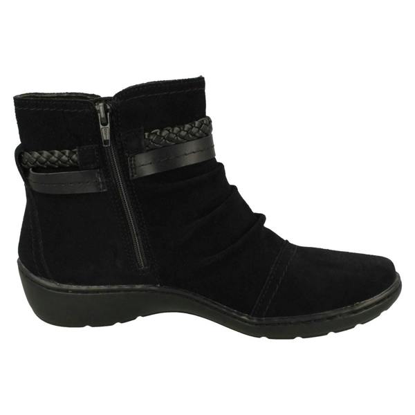 Clarks Ladies Clarks Braid Detailed Ankle Boots Cora BraidBoot