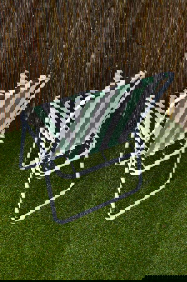 Samuel Alexander Green & White Striped Lightweight Folding Camping / Picnic / Garden Chair