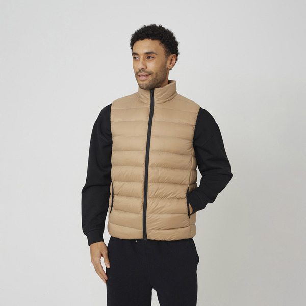 Brave Soul Quilted Padded Gilet - Stone