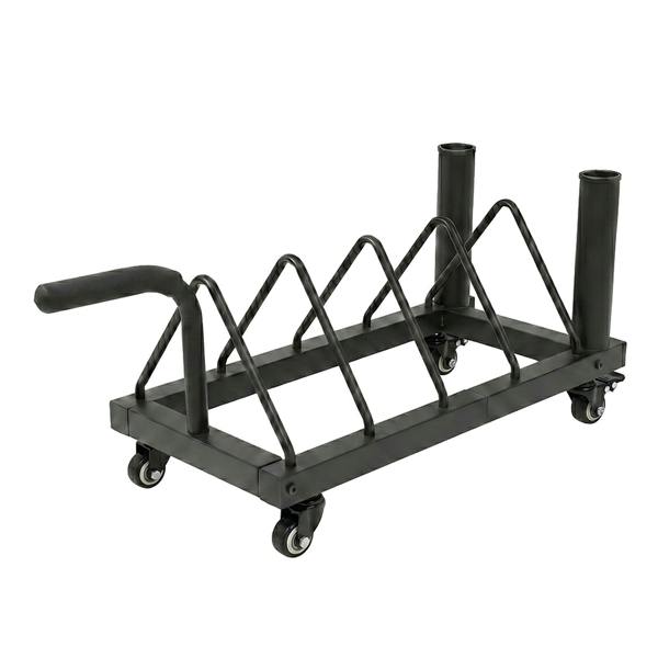 Centra Weight Plate Rack with 4 Plate Slots Wheels Horizontal Barbell Storage