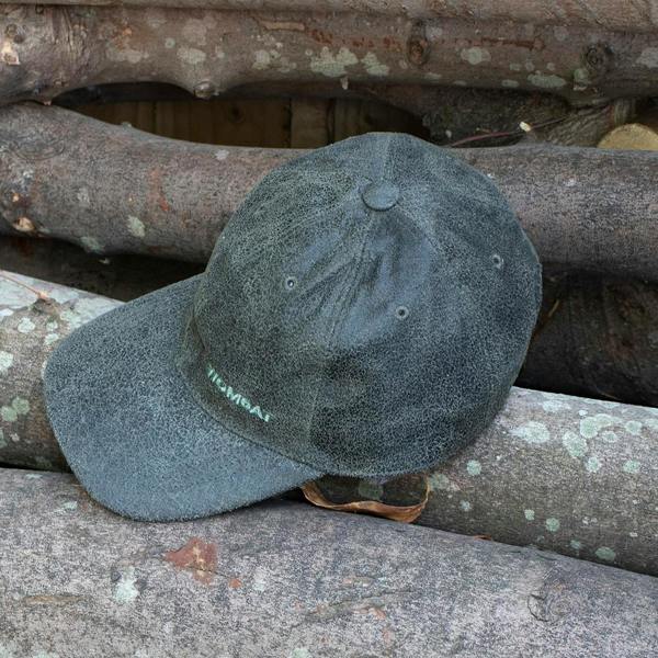 Wombat Leather Hiker Distressed Leather Baseball Cap – Green