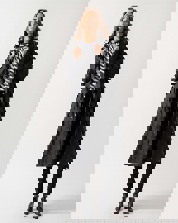 Rains Womens A-Line Longer Jacket - 01 Black