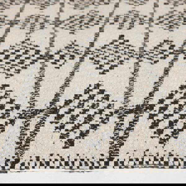 HOMESCAPES Adana Handwoven Monochrome Cotton Textured Rug