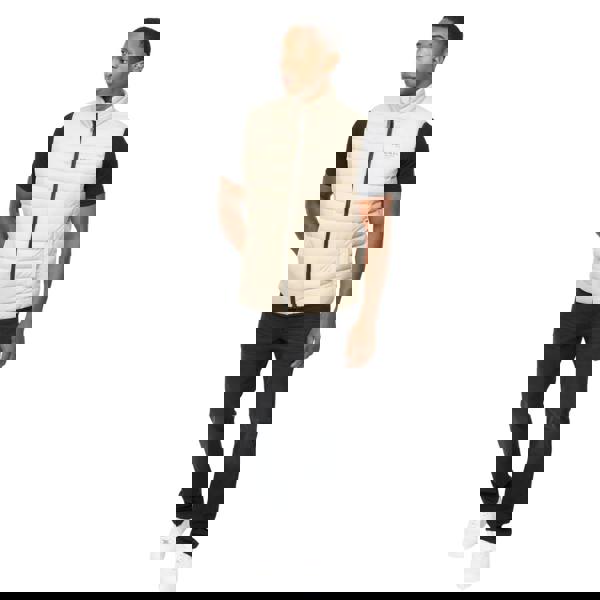 Crosshatch Mens Gattering MVE Quilted Gilet - Stone - 