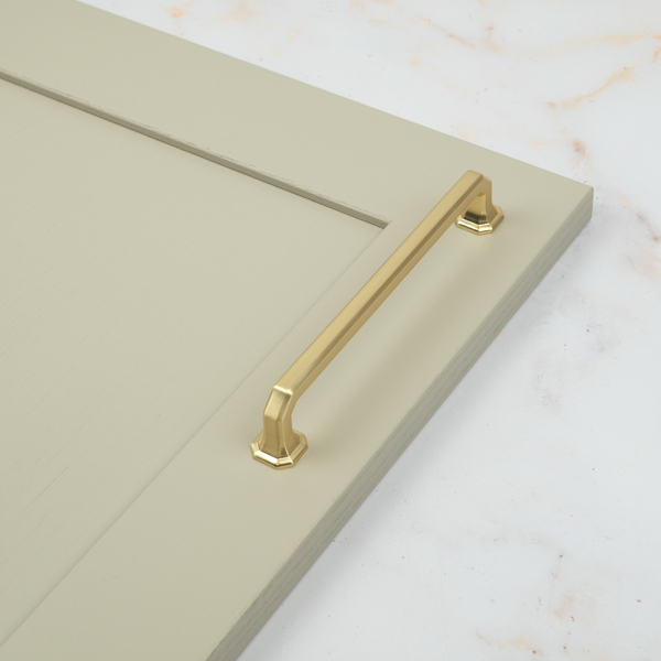 Handle & Home Satin Brass Octagonal Cabinet Handles & Coordinating Knob