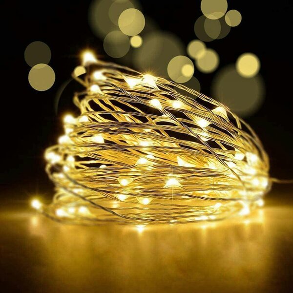 Shatchi 4m 40 LED Fairy String Lights, Silver Copper Wire, Warm White, Battery Operated, Waterproof, 2 Pack