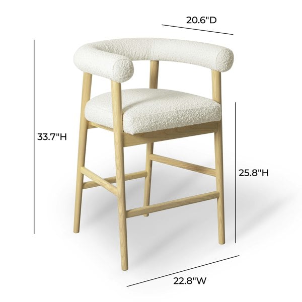 Furniture Edit Spara Cream Boucle Counter Bar Stool