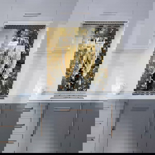 Warren Reed - Designer Splashart Bubbly Champagne Flues Kitchen Splashback
