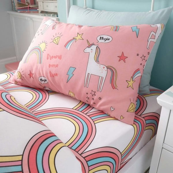 Unicorn Rainbow Fitted Sheet - Happy Linen Company