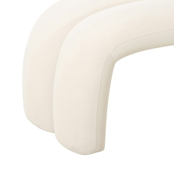 Furniture Edit Leigh Cream Velvet Channeled Bench