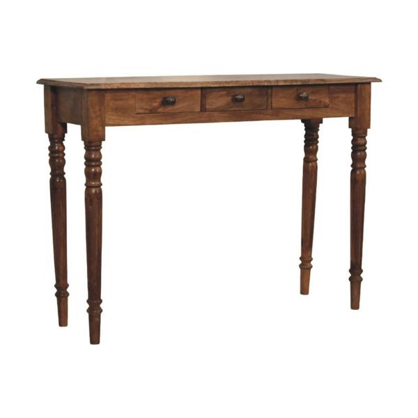 Artisan Furniture Solid Wood Three Drawer Console with Turned Legs