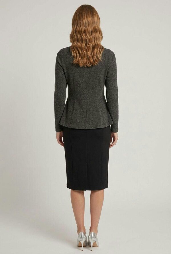 Izabel London Long Sleeve Slim Fit Peplum Top