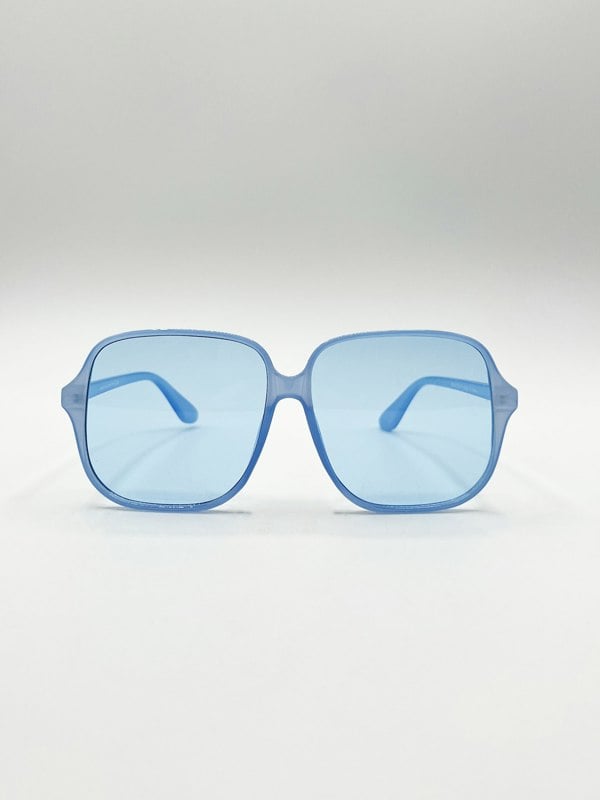 SVNX Granny Vintage Style Lightweight  Frame Sunglasses in Blue