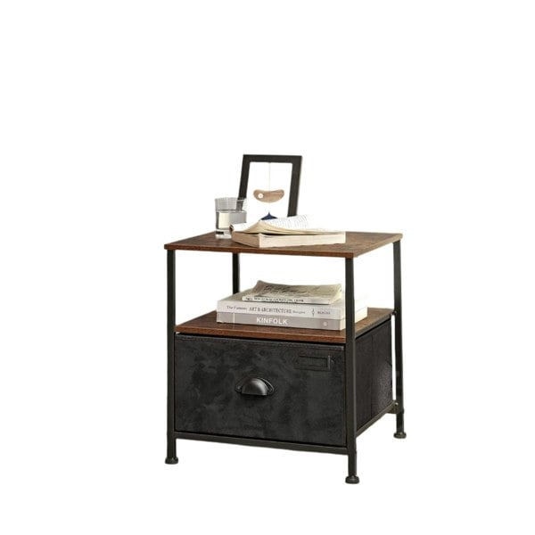 Modcraft Nightstand Featuring Fabric Drawer - Bedside Table