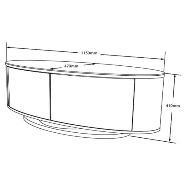 MDA Designs Luna Beam Thru Remote Friendly up to 50" LED/LCD/Plasma Gloss Black Luxury TV Cabinet Stand