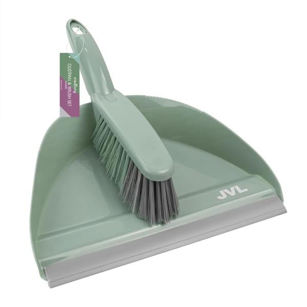 JVL Dust Pan And Brush Set - Green