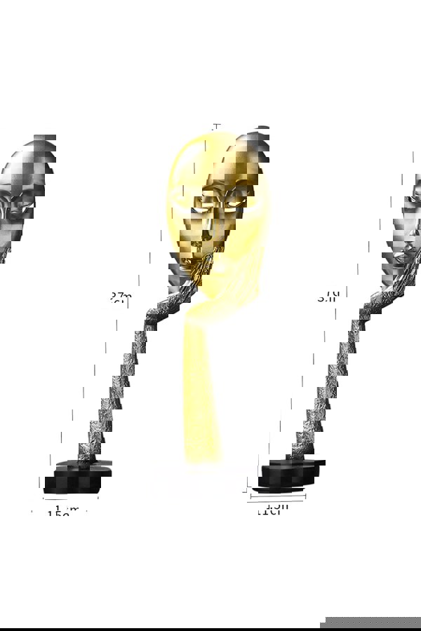 Living and Home 11.5cm Dia x 37cm H Abstract Art Resin Mask Ornaments Meditation Sculpture