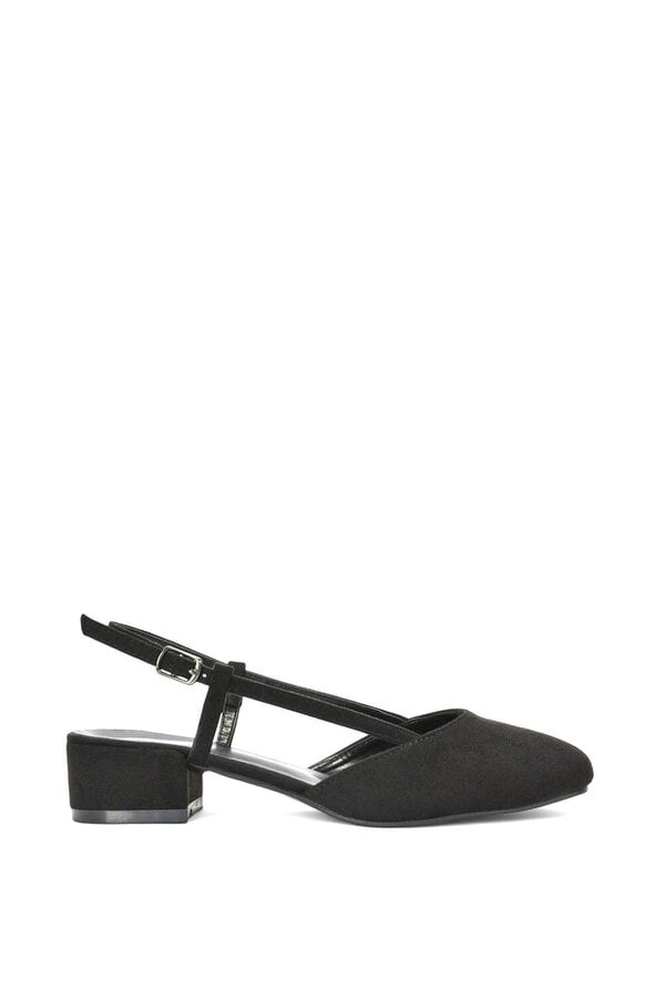 XY LONDON Slingback Court Shoes With Low Block Heel