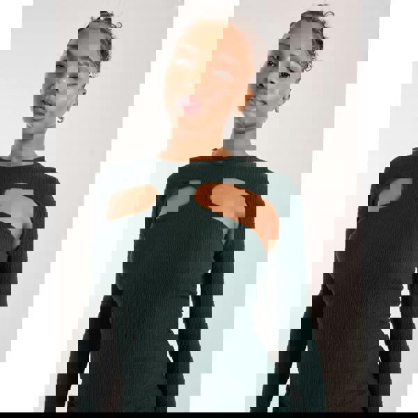 Pink Vanilla Popcorn Scoop Racer Long Sleeve Mini Dress