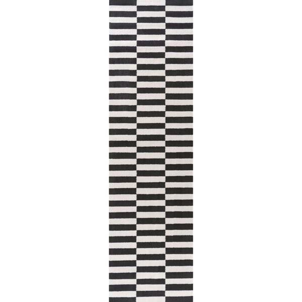 Loft Striped Dark Grey Rug High-low Pile