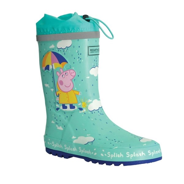 Regatta Childrens/Kids Peppa Pig Splash Square Wellington Boots - Aruba Blue