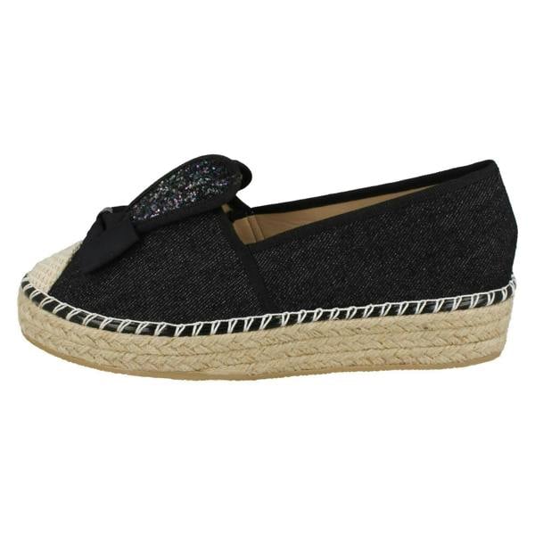 Spot On Ladies Spot On Bunny Ears Canvas Shoes F9982