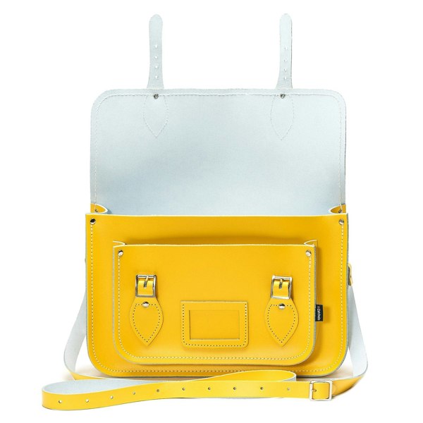 Zatchels Handmade Leather Satchel - Pastel Daffodil Yellow