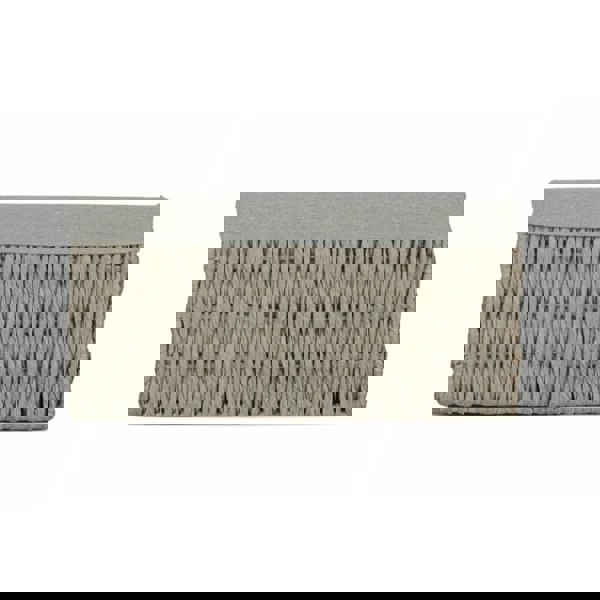 Grey Paper Rope Storage Basket with Grey Cotton Lining