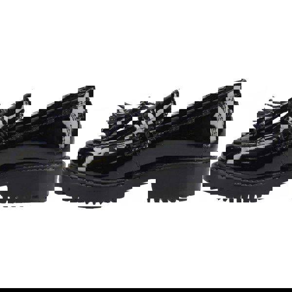 Hush Puppies Abigail Patent Senior Leather Girls's Black Loafers