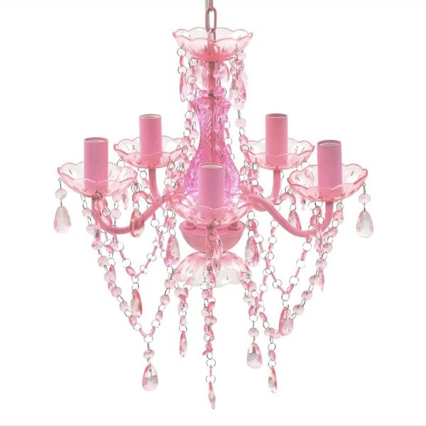 Berkfield Crystal Light 5 Bulbs Pink