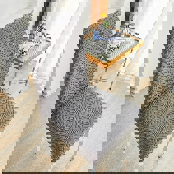 Anyseat Chair Cover Dark Grey Geometric Lines Design with Elastic Material for Dining Room Kitchen Wedding Hotel Banquet Restaurant