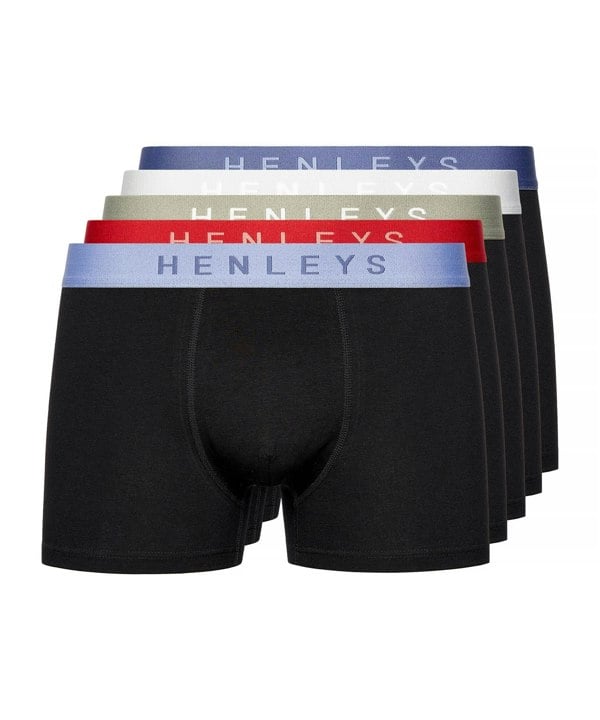 Henleys Blackiris Boxers 5pk Assorted