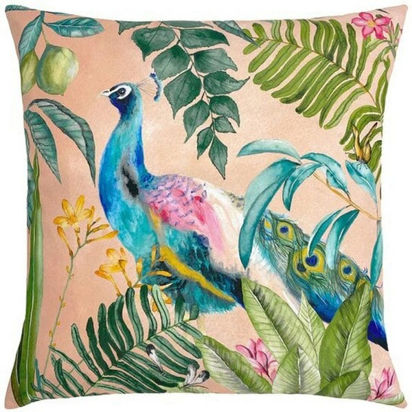 Evans Lichfield Peacock Cushion Cover - Blush