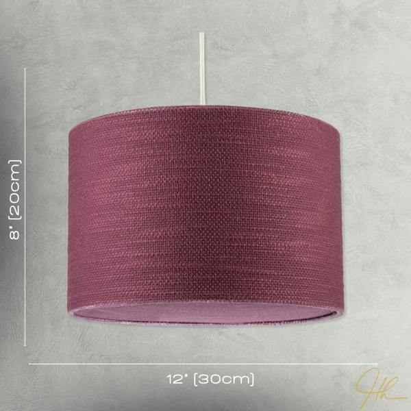 Tawny Port Burgundy Textured Linen Pendant Light Shade with Diffuser Image 7
