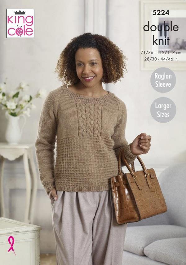 King Cole Majestic DK Knitting Pattern 5224, Cardigans, Sweaters for Women, 28 - 46 Inches