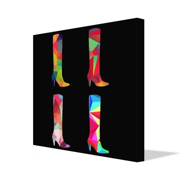 New Product Polygonal coloured boots (Canvas Print)  - Andrew Lee Home and Living Homeware