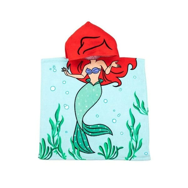 Disney Princess Childrens/Kids Ariel Hooded Towel - Blue/Green/Red