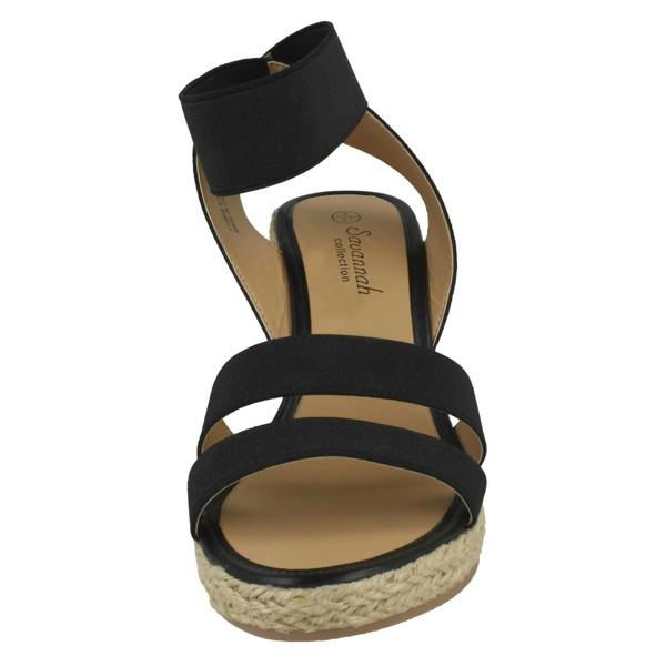 Savannah Ladies Savannah Elastic Ankle Strap Wedges