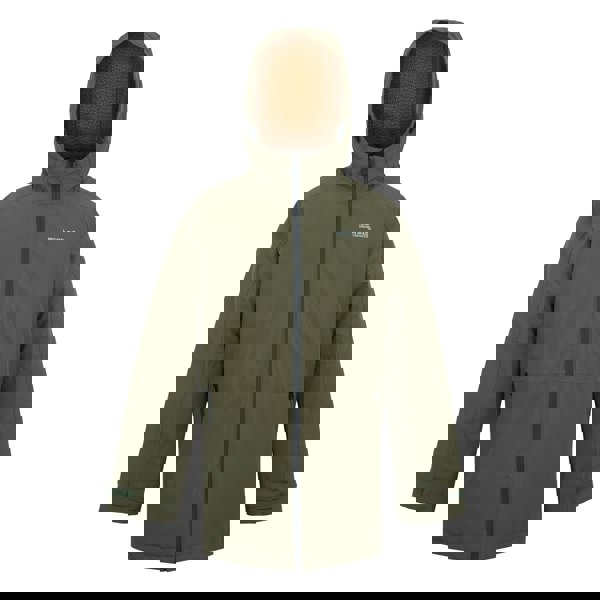 Regatta Kids Farbank II Waterproof Jacket - Olive Night/Pumpkin Spice