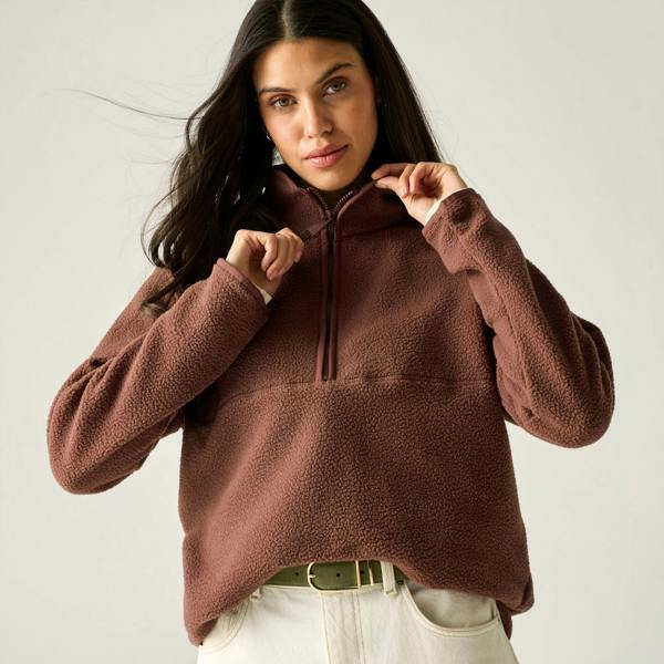 Regatta Womens/Ladies Frankie Borg Half Zip Fleece - Dark Cherry - 