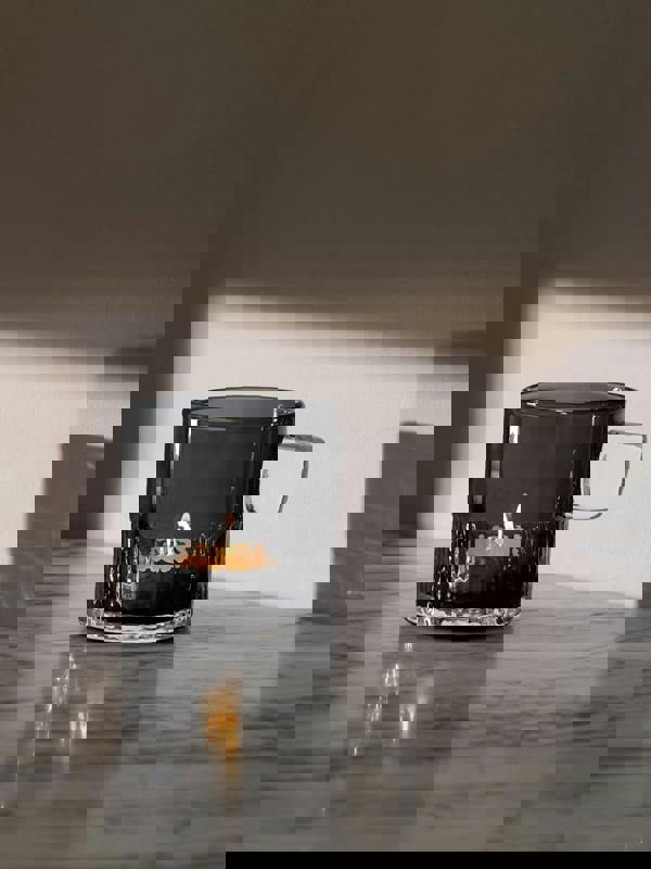 LSA Glass Tealight Holder with Handle 9cm Slate