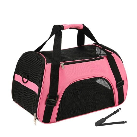 Havendro CAT CARRIER BAG AVC PORTABLE SOFT FABRIC FOLDING DOG PUPPY LARGE PET TRAVEL - polyester - pink