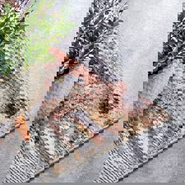 Shortpile Rug Copper Gold – Abstract Modern